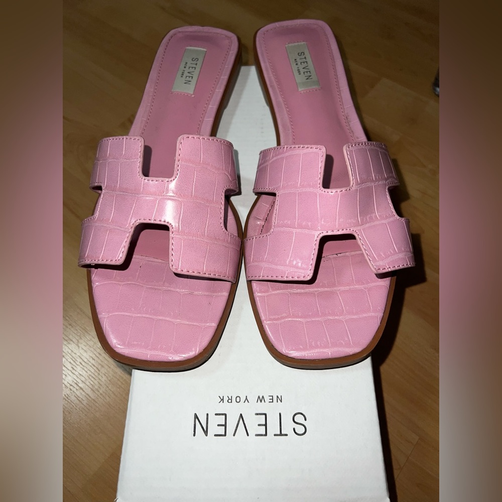 Pink Hunnie Croco slides